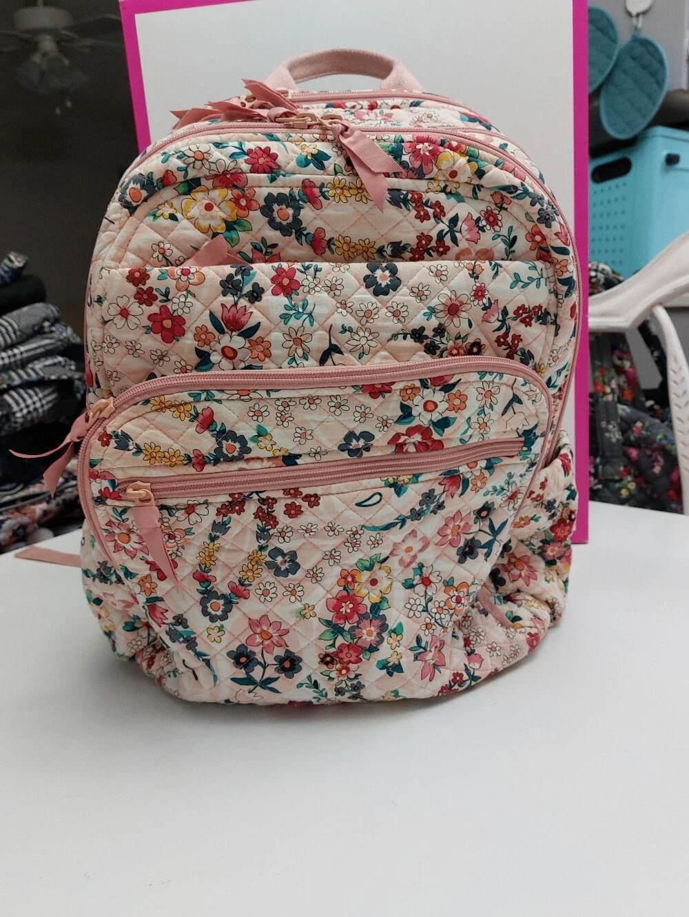 Vera Bradley campus backpack in Prairie Paisley Campus Backpack Prairie Paisley | Hamilton College Official  main image 3